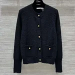 Dior Women Twinset Black Cotton and Wool-Blend Knit