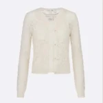 Dior Women Twinset Ecru Mohair and Alpaca Blend Lace