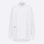 Dior Damen Hemd mit Flügelkragen Weiße Baumwollpopeline