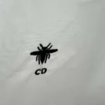 Dior Damen Hemd mit Flügelkragen Weiße Baumwollpopeline