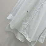 Dior Damen Hemd mit Flügelkragen Weiße Baumwollpopeline
