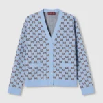 Gucci Men Wool Jacquard Cardigan with GG Shadow 798137XKD8R4544