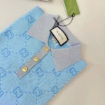 Gucci Women GG Wool Jacquard Polo-Blue 773631XKDK54576