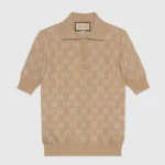Gucci Women Lame GG Jacquard Knit Polo 678435XKB542132
