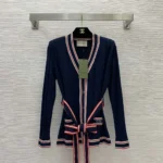 Gucci Women Self Tie Cardigan with Striped Trim 691714XKD264915