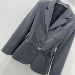 Gucci Women Single Breasted Wool Grisaille Jacket 796295Z8BT01200