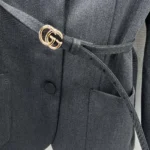 Gucci Women Single Breasted Wool Grisaille Jacket 796295Z8BT01200