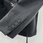 Gucci Women Single Breasted Wool Grisaille Jacket 796295Z8BT01200