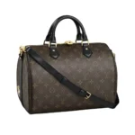 Louis Vuitton LV Unisex Keepall Bandoulière 25 Brun Belagd Canvas Kohud Läder