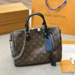 Louis Vuitton LV Unisex Keepall Bandoulière 25 Brun Belagd Canvas Kohud Läder