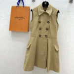 Louis Vuitton LV Women Double-Breasted Gabardine Dress 1AFPGM