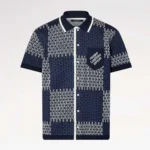 Louis Vuitton Damier Jacquard Kortärmad Bomullsjerseyskjorta Herr 1AFXS2