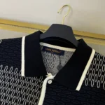 Louis Vuitton Damier Jacquard Kortärmad Bomullsjerseyskjorta Herr 1AFXS2