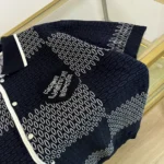 Louis Vuitton Damier Jacquard Kortärmad Bomullsjerseyskjorta Herr 1AFXS2