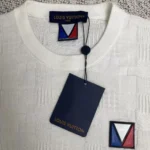 Louis Vuitton Dam Damier Jacquard Kortärmad Bomulls Crewneck 1AFVRT