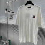 Louis Vuitton Dam Damier Jacquard Kortärmad Bomulls Crewneck 1AFVRT