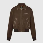Louis Vuitton Bomber in pelle di vitello scamosciata ricamata da donna 1AFPWH