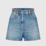 Louis Vuitton Women LV Circle Tab Denim Mini Shorts 1AFYWY