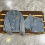 Louis Vuitton Women LV Circle Tab Denim Mini Shorts 1AFYWY