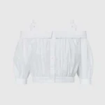 Louis Vuitton Women Monogram Fil Coupé Off-The-Shoulder Blouse 1AFSBA