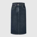 Gonna midi in denim con patch LV in stile nautico da donna Louis Vuitton 1AFLLA