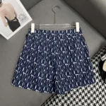 Skort aus weißem technischem Taft-Jacquard mit marineblauem Miss Dior Allover-Motiv