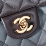 Chanel Women Classic 11.12 Handbag in Lambskin Leather-Grey