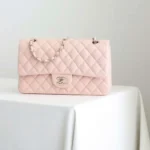 Sac à main Chanel Classic 11.12 en cuir d'agneau pour femme - Rose clair