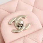 Sac à main Chanel Classic 11.12 en cuir d'agneau pour femme - Rose clair