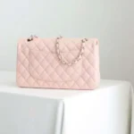 Sac à main Chanel Classic 11.12 en cuir d'agneau pour femme - Rose clair