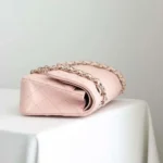 Sac à main Chanel Classic 11.12 en cuir d'agneau pour femme - Rose clair