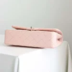 Sac à main Chanel Classic 11.12 en cuir d'agneau pour femme - Rose clair