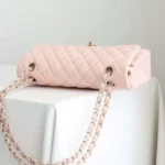 Sac à main Chanel Classic 11.12 en cuir d'agneau pour femme - Rose clair