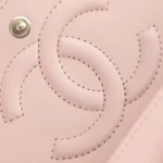 Chanel Women Classic 11.12 Handbag in Lambskin Leather-Light Pink – Image 10