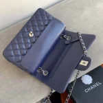 Chanel Damhandväska Classic 11.12 i Lammskinn - Marinblå