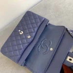 Chanel Damhandväska Classic 11.12 i Lammskinn - Marinblå