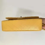 Chanel Women Classic 11.12 Handbag in Lambskin Leather-Yellow