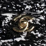 Chanel Women Flap Bag in Sequins & Gold-Tone Metal-Black