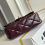 Chanel Damen Mini-Flap-Tasche mit Tragegriff oben, glänzendes Lammleder, goldfarbenes Metall, AS5043B17665NZG79