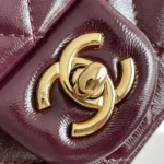 Chanel Damen Mini-Flap-Tasche mit Tragegriff oben, glänzendes Lammleder, goldfarbenes Metall, AS5043B17665NZG79