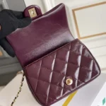 Chanel Damen Mini-Flap-Tasche mit Tragegriff oben, glänzendes Lammleder, goldfarbenes Metall, AS5043B17665NZG79