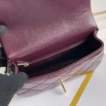 Chanel Damen Mini-Flap-Tasche mit Tragegriff oben, glänzendes Lammleder, goldfarbenes Metall, AS5043B17665NZG79