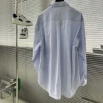 Dior Men Christian Dior Couture Embroidery Shirt Light Blue Striped Cotton Poplin