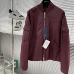 Blouson aviateur Christian Dior Couture Femme en tissu technique bordeaux