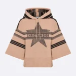 Dior Women DiorAlps Three-Quarter Sleeve Hooded Sweater Pink Wool