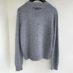 Dior Women Embroidered Sweater Gray Cashmere Knit with Multicolor Dior 4 Saisons Hiver Motif