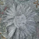 Dior Women Embroidered Sweater Gray Cashmere Knit with Multicolor Dior 4 Saisons Hiver Motif