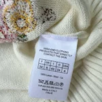 Dior Women Embroidered Sweater White Cashmere Knit with Multicolor Dior 4 Saisons Été Motif