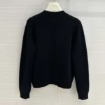 Dior Women Sweater Black Cashmere and Silk Knit with White Miss Dior Graffiti Motif