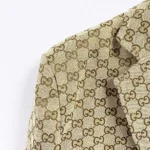 Chaqueta de lana Gucci para hombre con GG en beige oscuro